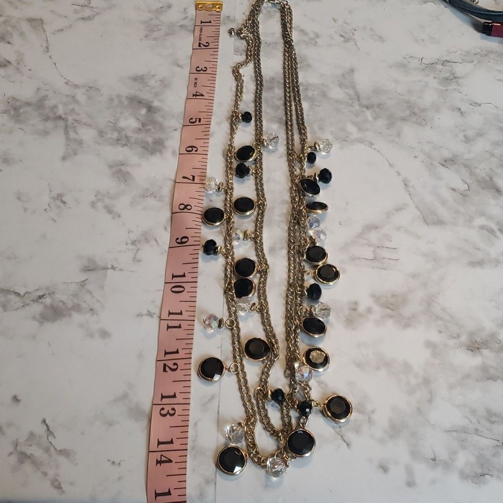 Black and Clear Long Necklace - Picture 6 of 6